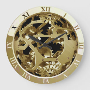 Vintage Steampunk "Exposed Machinery" Wall Clock