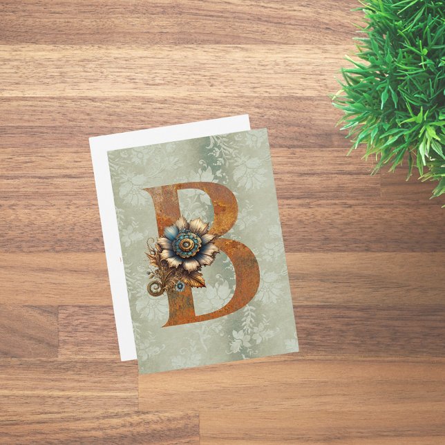 Vintage Steampunk Floral Letter B Note Cards (Creator Uploaded)
