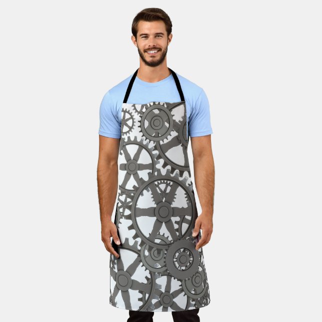 Vintage Steampunk Gears Apron (Worn)