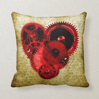 Vintage Steampunk Heart Cushion