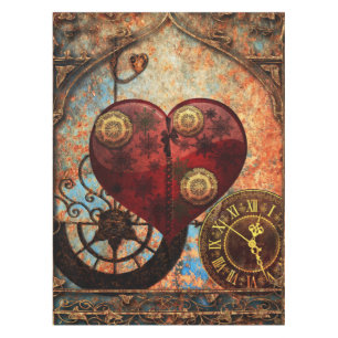 Vintage Steampunk Hearts Wallpaper Tablecloth