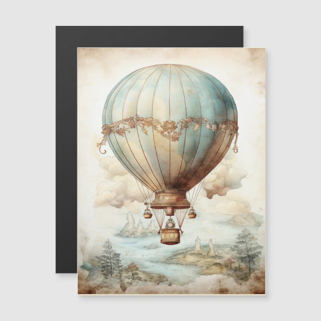 Vintage Steampunk Hot Air Balloon (2) (Front/Back)