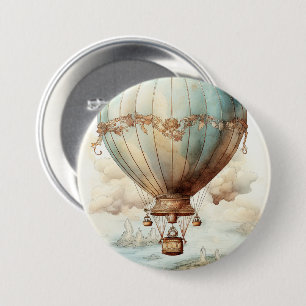 Vintage Steampunk Hot Air Balloon (2) 7.5 Cm Round Badge