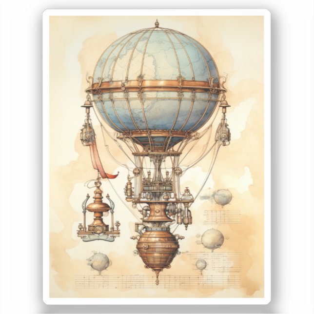 Vintage Steampunk Hot Air Balloon (3) (Front)