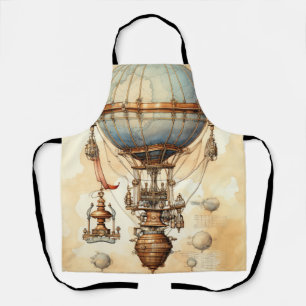 Vintage Steampunk Hot Air Balloon (3) Apron