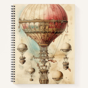 Vintage Steampunk Hot Air Balloon (4) Notebook