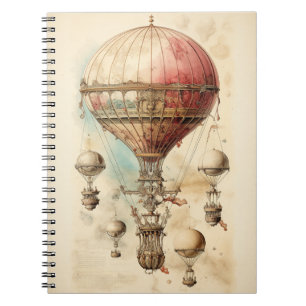 Vintage Steampunk Hot Air Balloon (4) Notebook