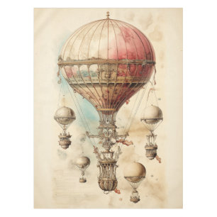 Vintage Steampunk Hot Air Balloon (4) Tablecloth