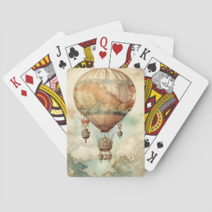 Vintage Steampunk Hot Air Balloon (5) Playing Cards
