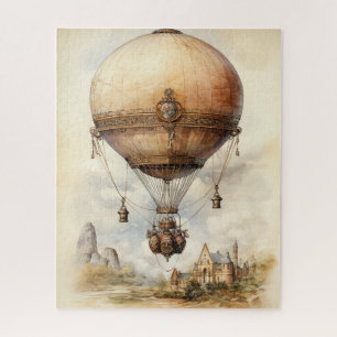 Vintage Steampunk Hot Air Balloon Jigsaw Puzzle