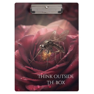Vintage Steampunk Insect Rose Clipboard