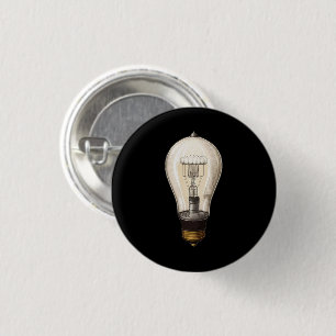 Vintage Steampunk Light Bulb 3 Cm Round Badge
