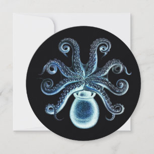 Vintage Steampunk Octopus - Blue