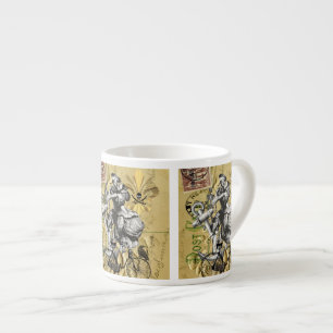 Vintage steampunk pirate espresso cup