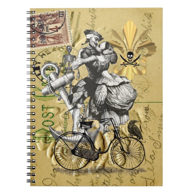 Vintage steampunk pirate notebook (Front)