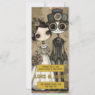 Vintage Steampunk Quirky  Wedding Invites