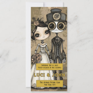 Vintage Steampunk Quirky  Wedding Invites