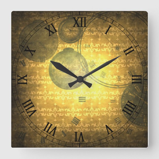 Vintage SteamPunk Roaman Numerals Print Clock (Front)