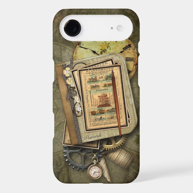 Vintage Steampunk Travel Case-Mate iPhone Case (Back)