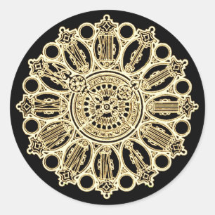Vintage Steampunk Victorian Fancy Clock face Classic Round Sticker