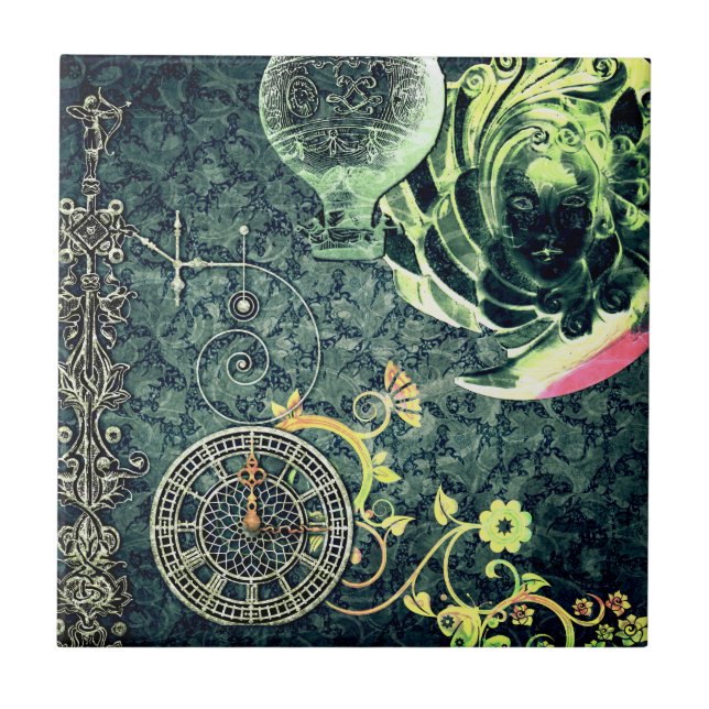Vintage Steampunk Wallpaper Tile (Front)