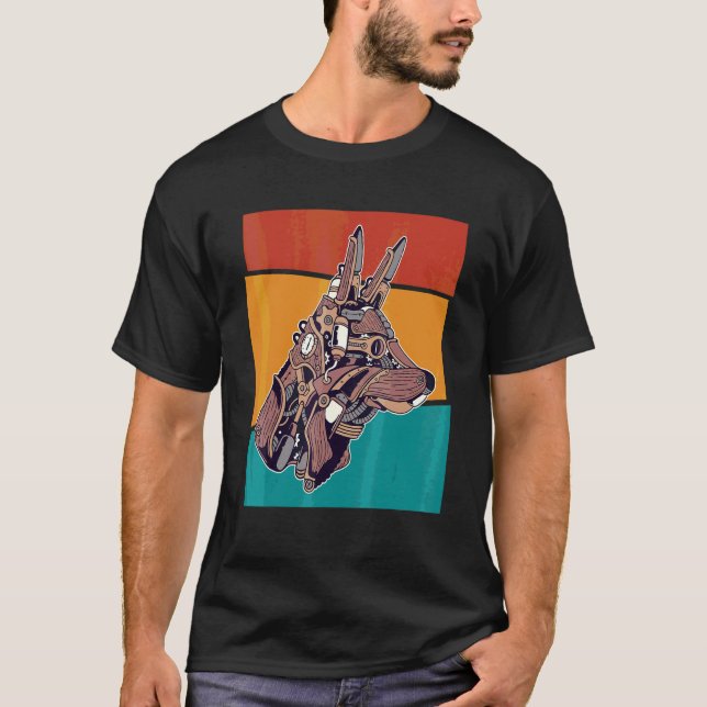 Vintage Steampunk Wolf Mechanical T-Shirt (Front)