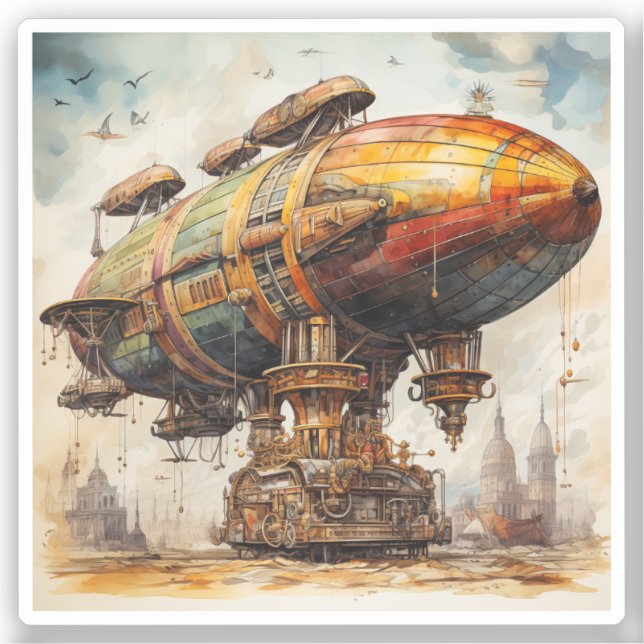 Vintage Steampunk Zeppelin (1) (Front)