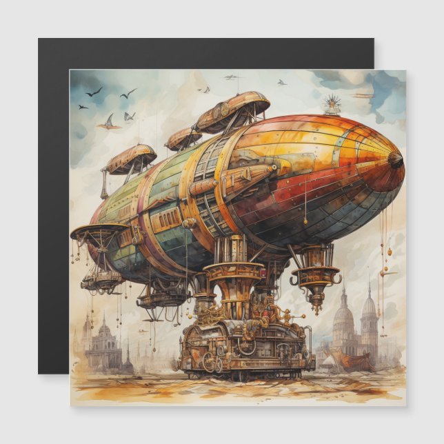 Vintage Steampunk Zeppelin (1) (Front/Back)