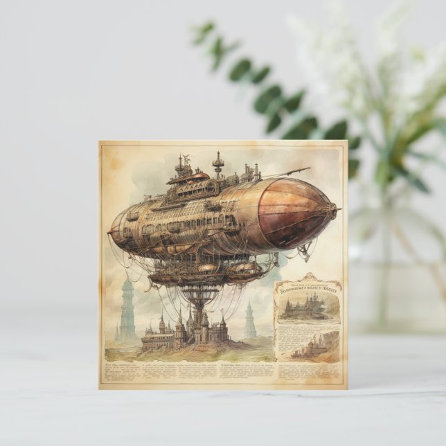 Vintage Steampunk Zeppelin (10) (Standing Front)
