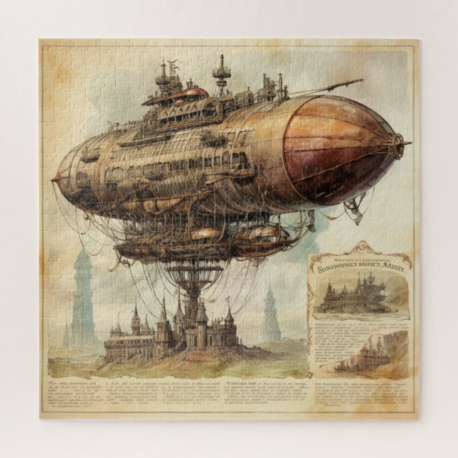 Vintage Steampunk Zeppelin (10) Jigsaw Puzzle (Vertical)