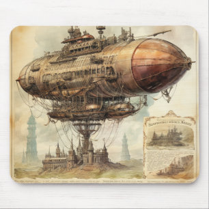 Vintage Steampunk Zeppelin (10) Mouse Pad