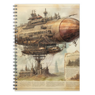 Vintage Steampunk Zeppelin (10) Notebook