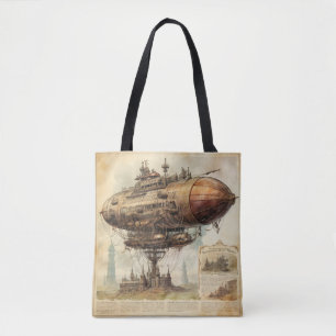 Vintage Steampunk Zeppelin (10) Tote Bag