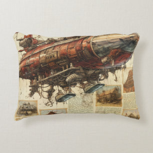 Vintage Steampunk Zeppelin (11) Decorative Cushion