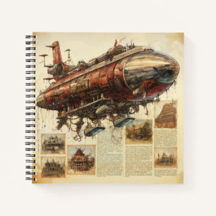 Vintage Steampunk Zeppelin (11) Notebook