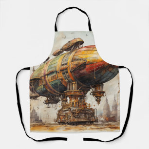 Vintage Steampunk Zeppelin (1) Apron