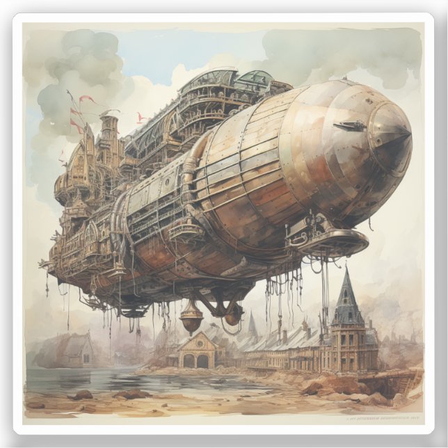 Vintage Steampunk Zeppelin (2) (Front)
