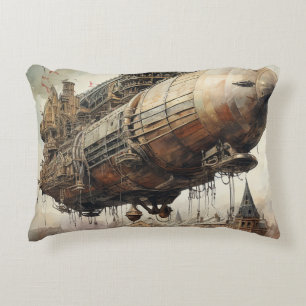 Vintage Steampunk Zeppelin (2) Decorative Cushion