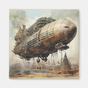 Vintage Steampunk Zeppelin (2) Magnet