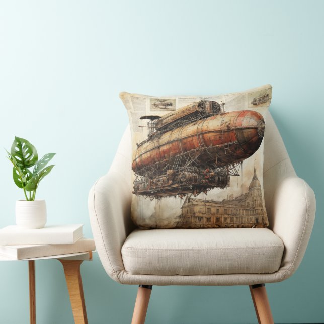 Vintage Steampunk Zeppelin (3) Cushion (Chair)