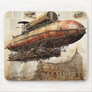 Vintage Steampunk Zeppelin (3) Mouse Pad