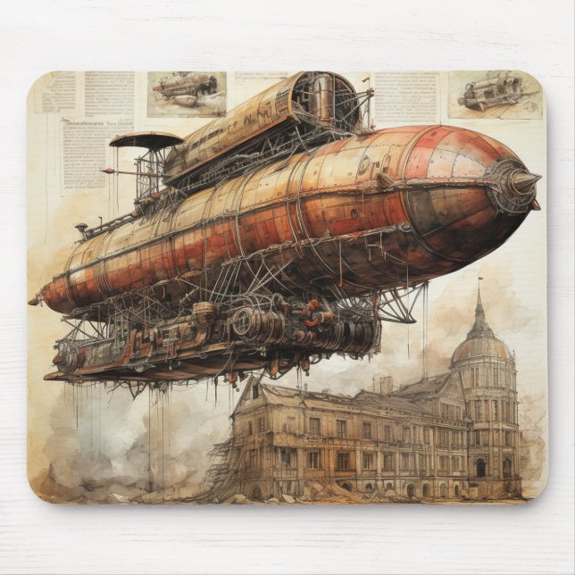 Vintage Steampunk Zeppelin (3) Mouse Pad (Front)