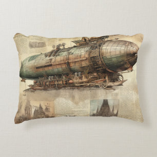 Vintage Steampunk Zeppelin (5) Decorative Cushion