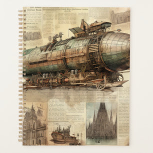 Vintage Steampunk Zeppelin (5) Planner