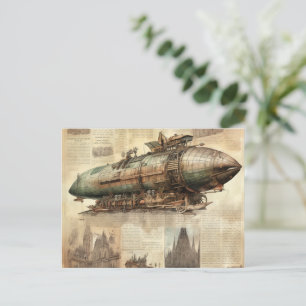 Vintage Steampunk Zeppelin (5) Postcard