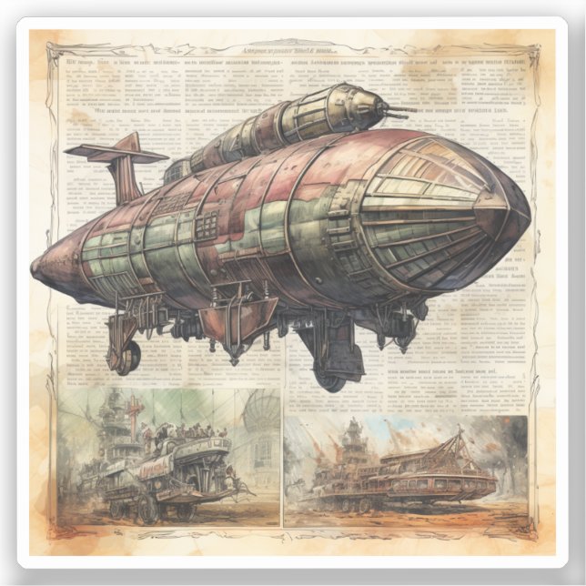 Vintage Steampunk Zeppelin (6) (Front)