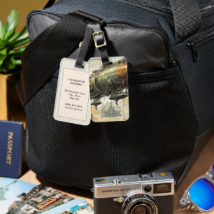 Vintage Steampunk Zeppelin (8) Luggage Tag
