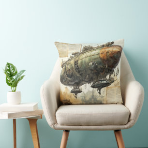 Vintage Steampunk Zeppelin (8) Tissue Paper Cushion