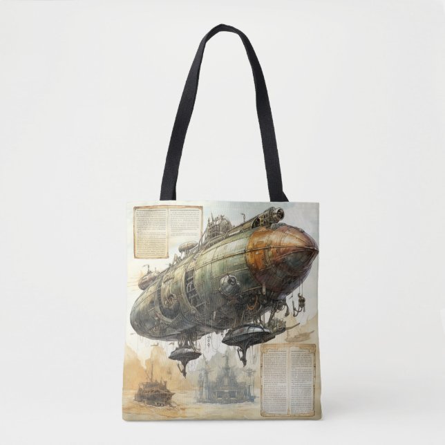 Vintage Steampunk Zeppelin (8) Tote Bag (Front)