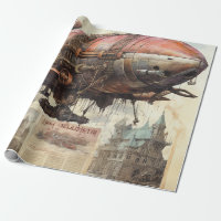 Vintage Steampunk Zeppelin (9) Tissue Paper